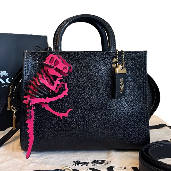 🔥Coach Rogue 25 + Pink Large Dinosaur Charm - Picture 1 of 13